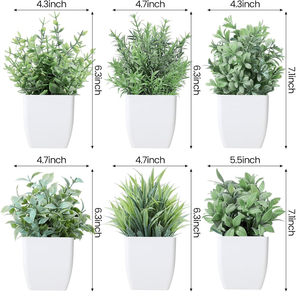 Unittype 12 Pcs Fake Plants Small Artificial Faux Plants for Shelf Mini Plastic Potted Greenery for Home Office Desk Bathroom Bedroom Indoor Decor (Gray)