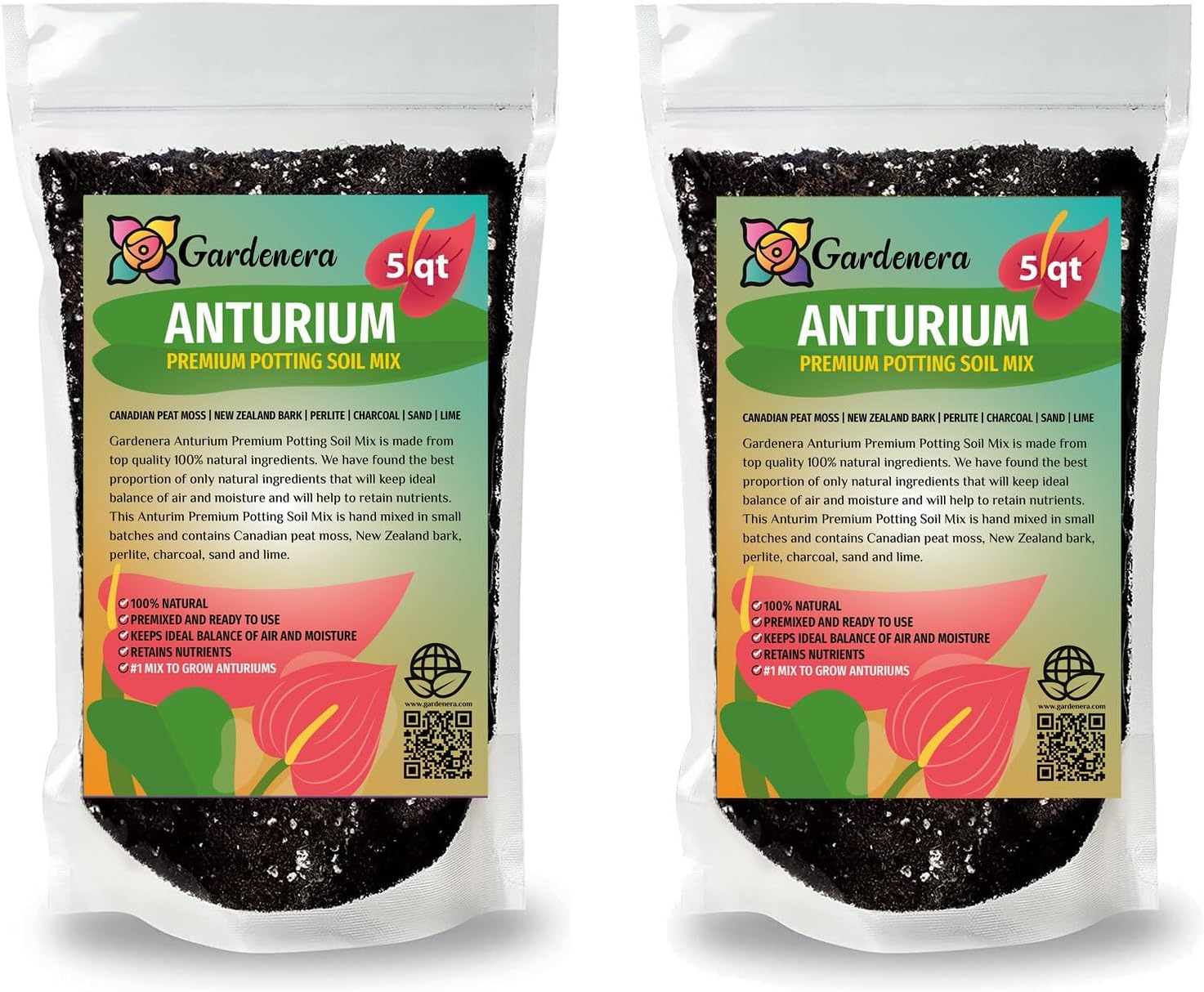 Gardenera Anthurium Potting Mix - Crafted for Superior Performance and Colorful Blooms - 10 QUARTS