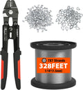 Sanuke Wire Rope Crimp Kit with 328ft Stainless Steel Cable 7x7 Strand Core 1/16'' Aluminum Crimp Loop Sleeves and Wire Rope Stainless Steel Thimble