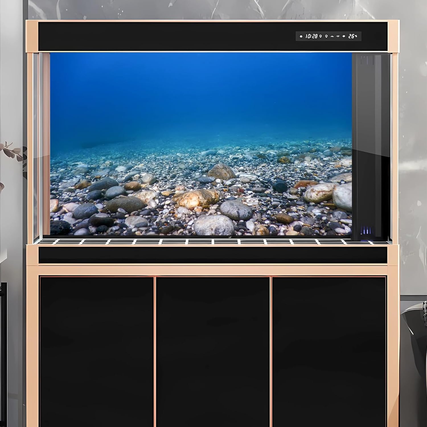Underwater Aquarium Background Ocean Seabed Underwater Rocks and Pebbles Fish Tank Background Sunlight Underwater Life Terrarium Background Sunbeams Underwater Rocks Aquarium Backdrop 72x18in