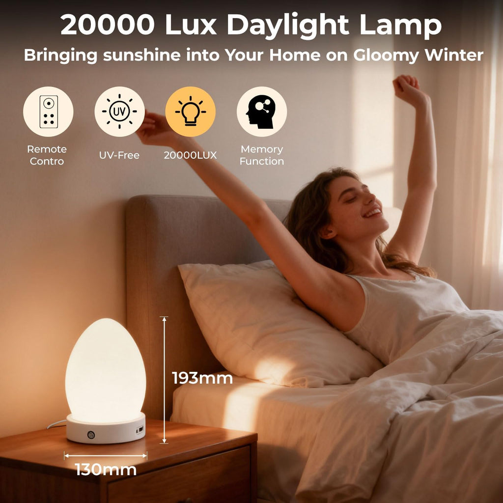 Bright lamp,Sunlight Lamp 20000 Lux with Remote Control, 3 Color Temperature & 5 Brightness Level & Timer,12V 2A Adapter,Daylight Lamp for Home, Office,Happy Life, Decoration