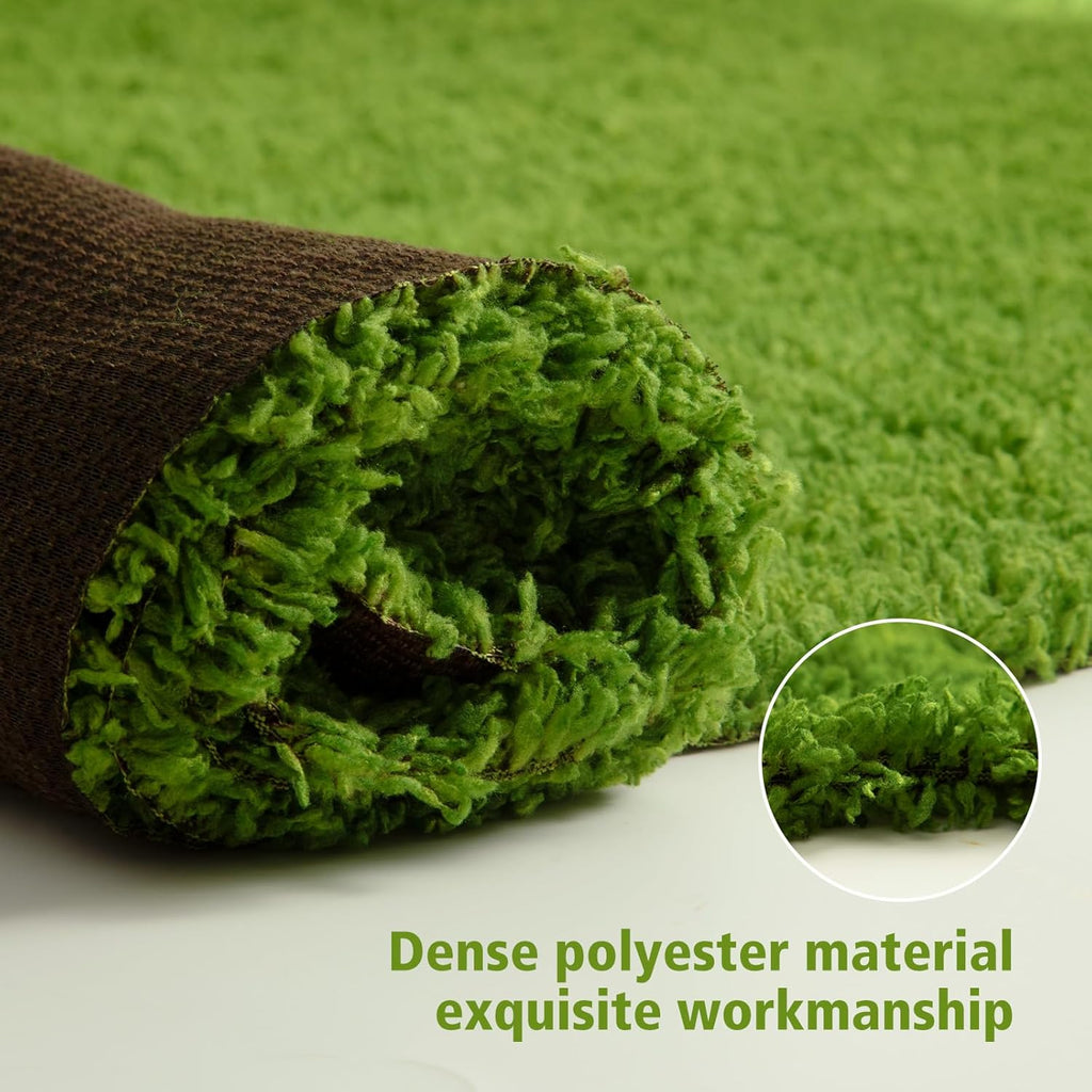Artificial Grass Mat 4x3.3 Ft - Realistic & Soft Synthetic Turf, Fake Grass Carpet for Indoor Outdoor Use, Backyard, Patio, Balcony Decor (Green) (Grass Green)