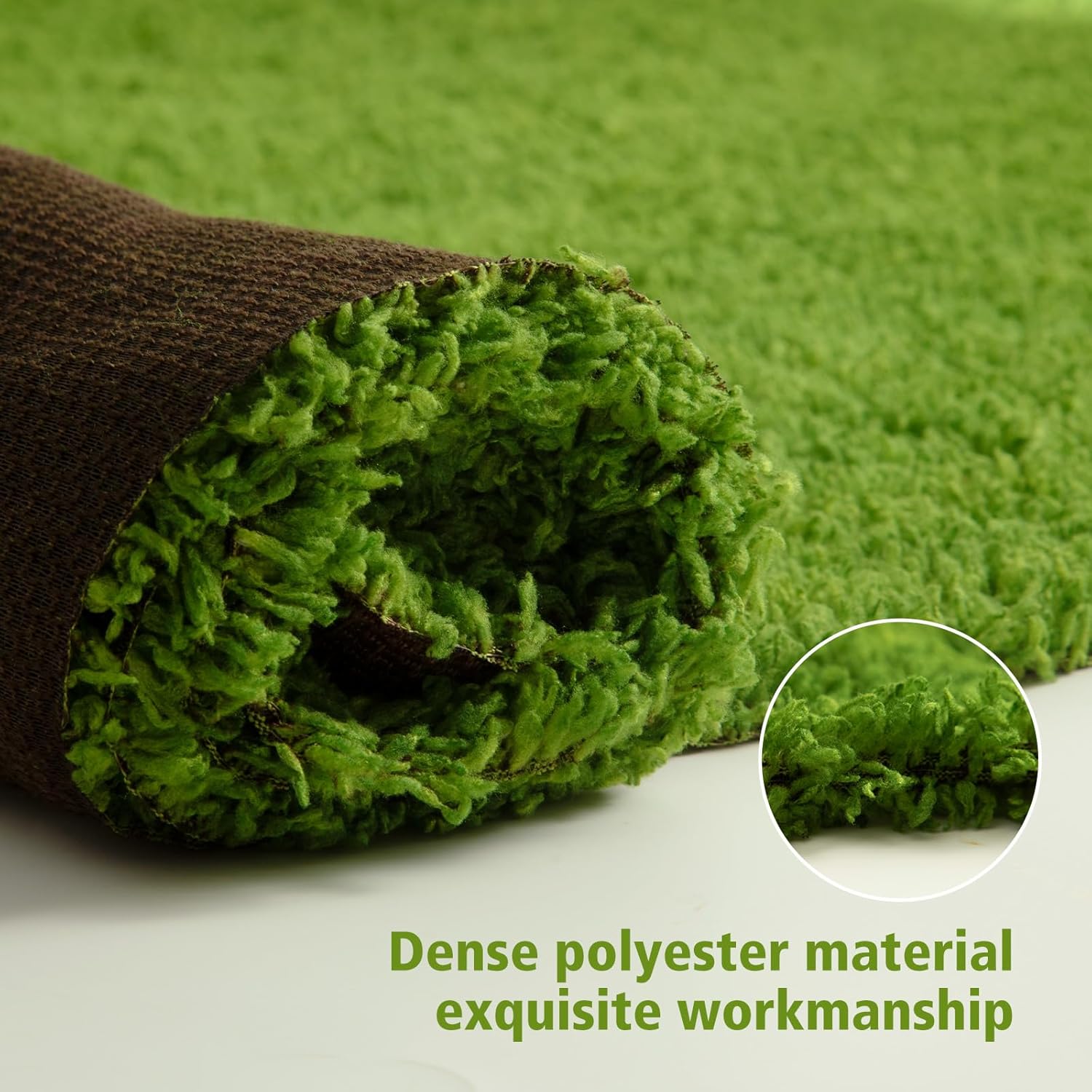 Artificial Grass Mat 4x3.3 Ft - Realistic & Soft Synthetic Turf, Fake Grass Carpet for Indoor Outdoor Use, Backyard, Patio, Balcony Decor (Green) (Grass Green)