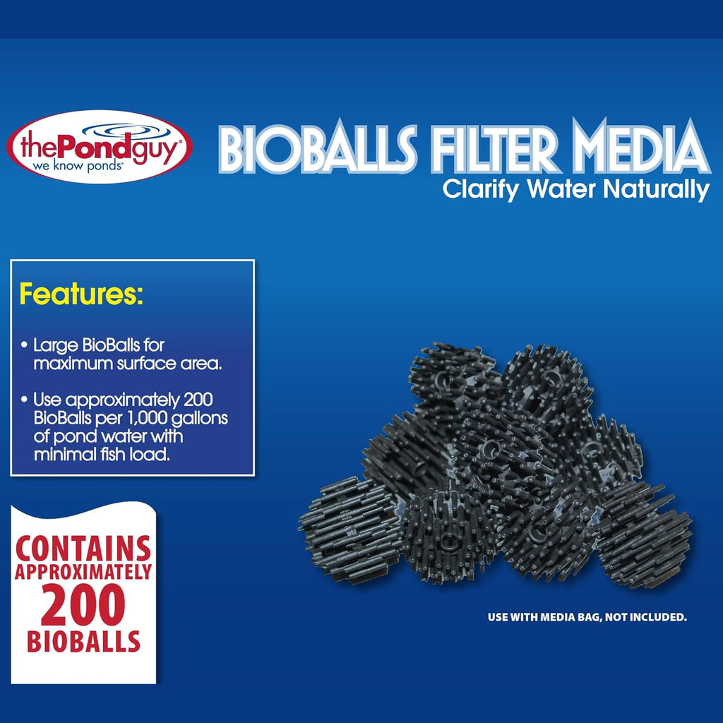 The Pond Guy BioBalls Filter Media for Ponds, Waterfalls & Aquatic Systems, Bio Filtration Substrate for Clean Water, Easy Maintenance, 200 BioBalls
