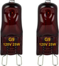G9 Heat Lamp Bulbs for Reptile,Night Red, Mini Halogen Bulb 25W, Infrared Reptile Heat Lamp for Bearded Dragon Gecko Turtle Lizard, Pack of 2