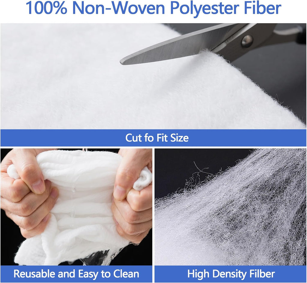Aquarium Filter Media Floss, 12” x 72" Cut to Fit Fish Tank Filters for Crystal Clear Water Roll Material Pond Pad Foam for Freshwater, Saltwater, Turtle Tanks, Reef & Koi Ponds