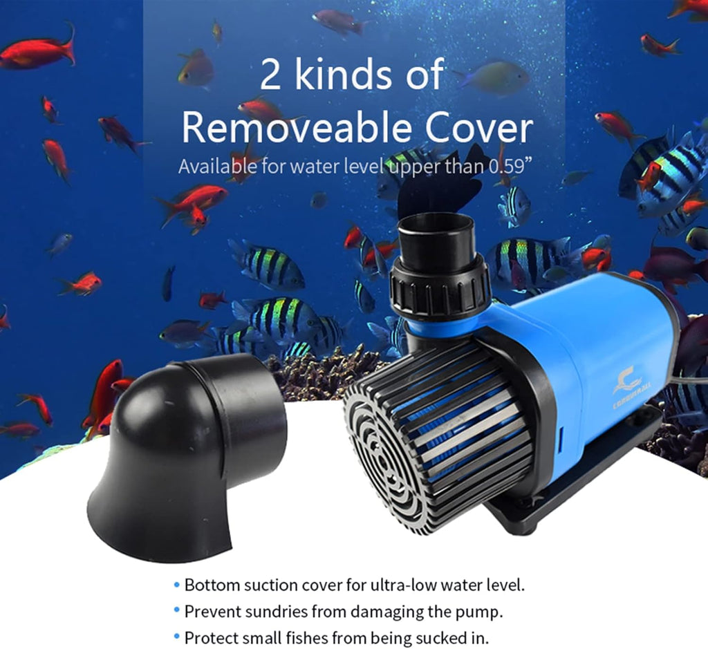 CONQUERALL 3170GPH 80W 24V 27.5ft DC Return Pump CHS-12000 Quiet Controller Warranty Water Pump for Aquarium Saltwater, Fish Tank, Coral, Aquaculture, KOI Pond, Sump,Hydroponic