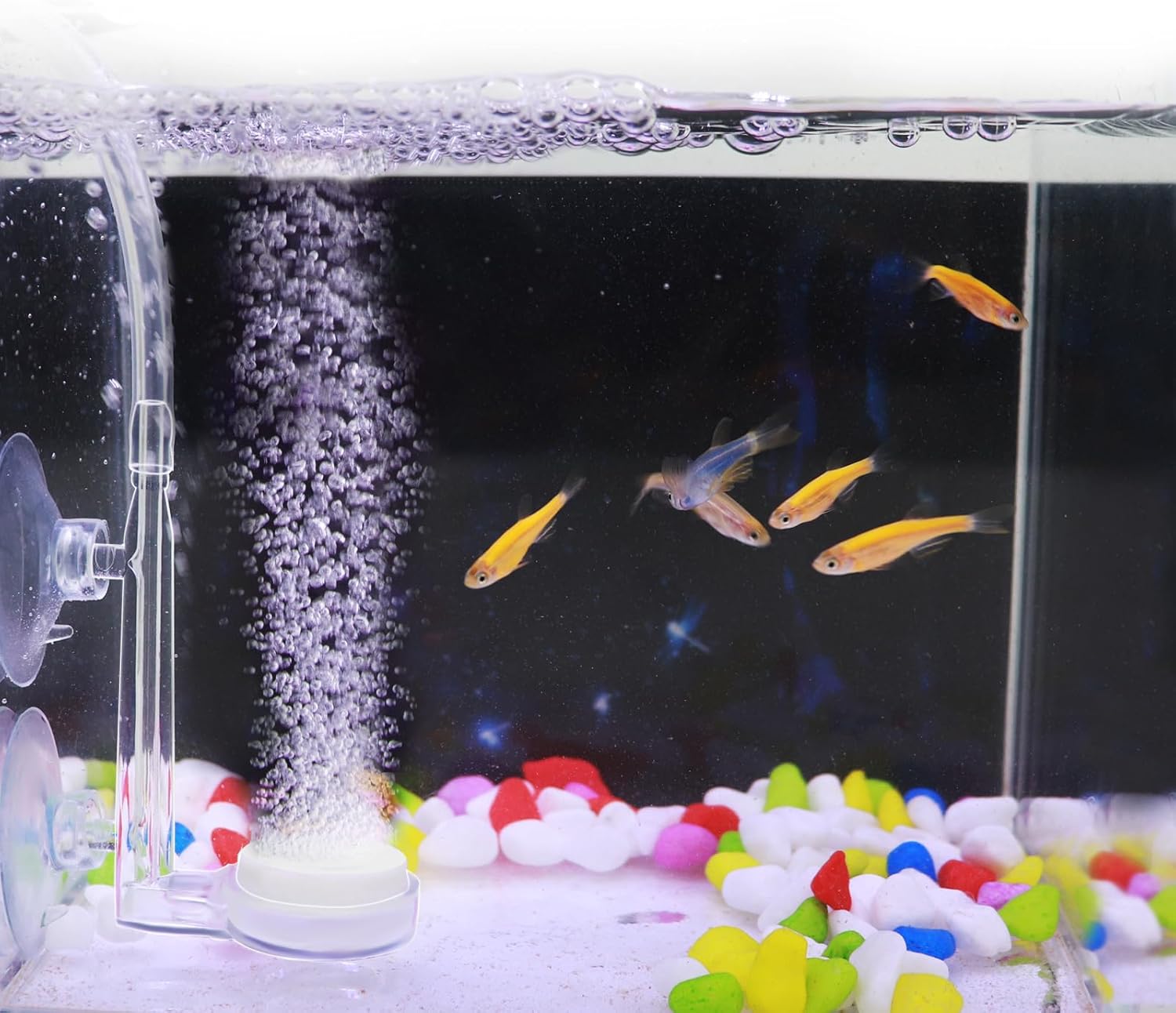 Aquarium Air Stone,1.4 Inch Fish Tank Nano Bubble Stone Kit with Check Valve and Control Valve Quiet Extremely High Dissolved Oxygen Diffuser Makes Extremely Tiny Bubbles for Betta Fish,Shrimp