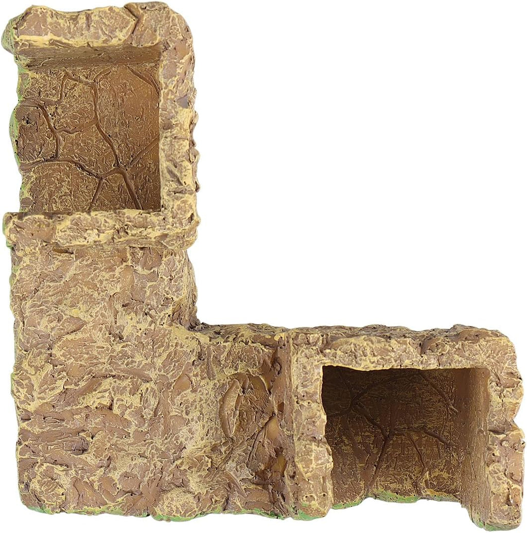 Fish Tank Corner Underground Hideout Cave Decor for Fish Shrimp Hiding Breeding, Aquarium Resin Decorations