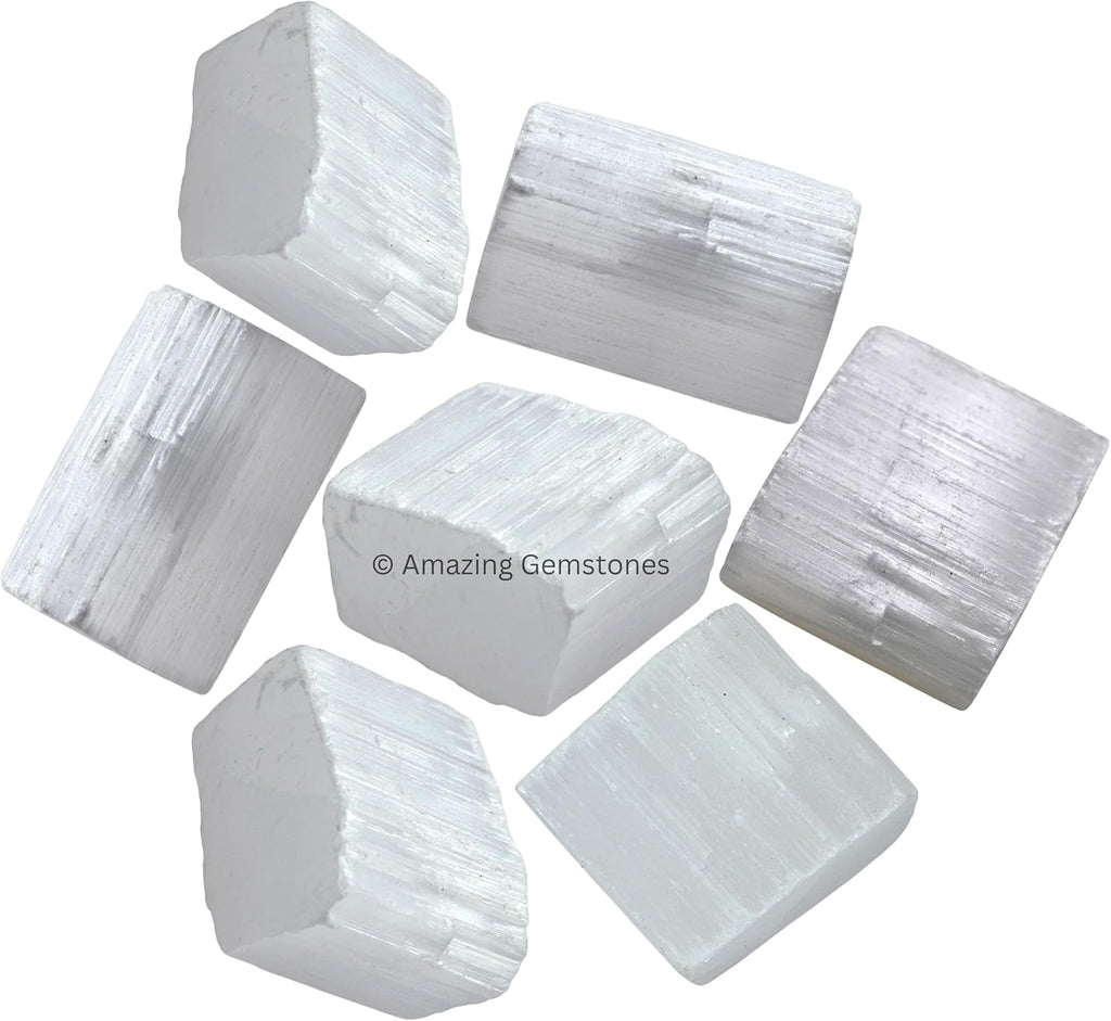 Amazing Gemstone Selenite Crystal Raw Stones for Healing - 1/2 lb Bulk Selenite Sticks Healing Crystals for Protection, Crystal Grid, Energy Piedra Selenita Original Gift