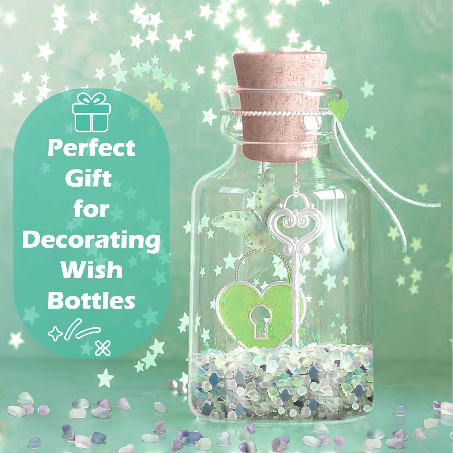2 Lb/920g Small Pebbles for Indoor Plants, 0.15-0.3" Decorative Pebbles Vase Filler, Crystal Chips Crushed Stone, Aquarium Rocks for Fish Tank, Crafts, Terrarium Decor