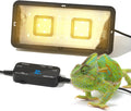 LED UVB Reptile Light – Dual UVA/UVB Lamp with Dimmer, 2 UV Modes, Timer & Fan Cooling, 10W for Turtles, Lizards, Snakes, Glass or Mesh Terrariums (6500K)