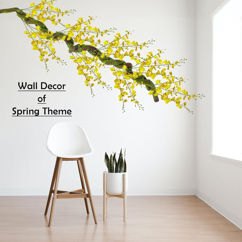 190cm/74.8inches Big Bendable Artificial Tree Trunk Cherry Blossom Grape Vine Wisteria Branches Fake Green Plants Garland Twigs for Garden Wall Hanging Front Door Fireplace Halloween Decor