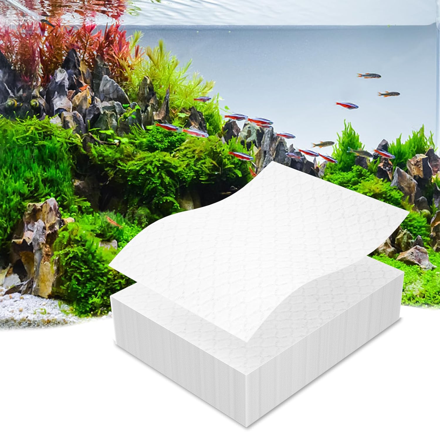 Make Cloudy Water Crystal Clear, Aquarium Filter Sheets for Water Filtration,100 Count, with All Types of Filters on The Market