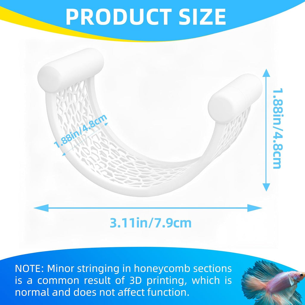 White Betta Fish Hammock,Betta Fish Tank Accessories Decorations,Safe Floating Aquarium Rest Ledge for Bettas,Nano Fishs,Small Fish Shrimp (White)