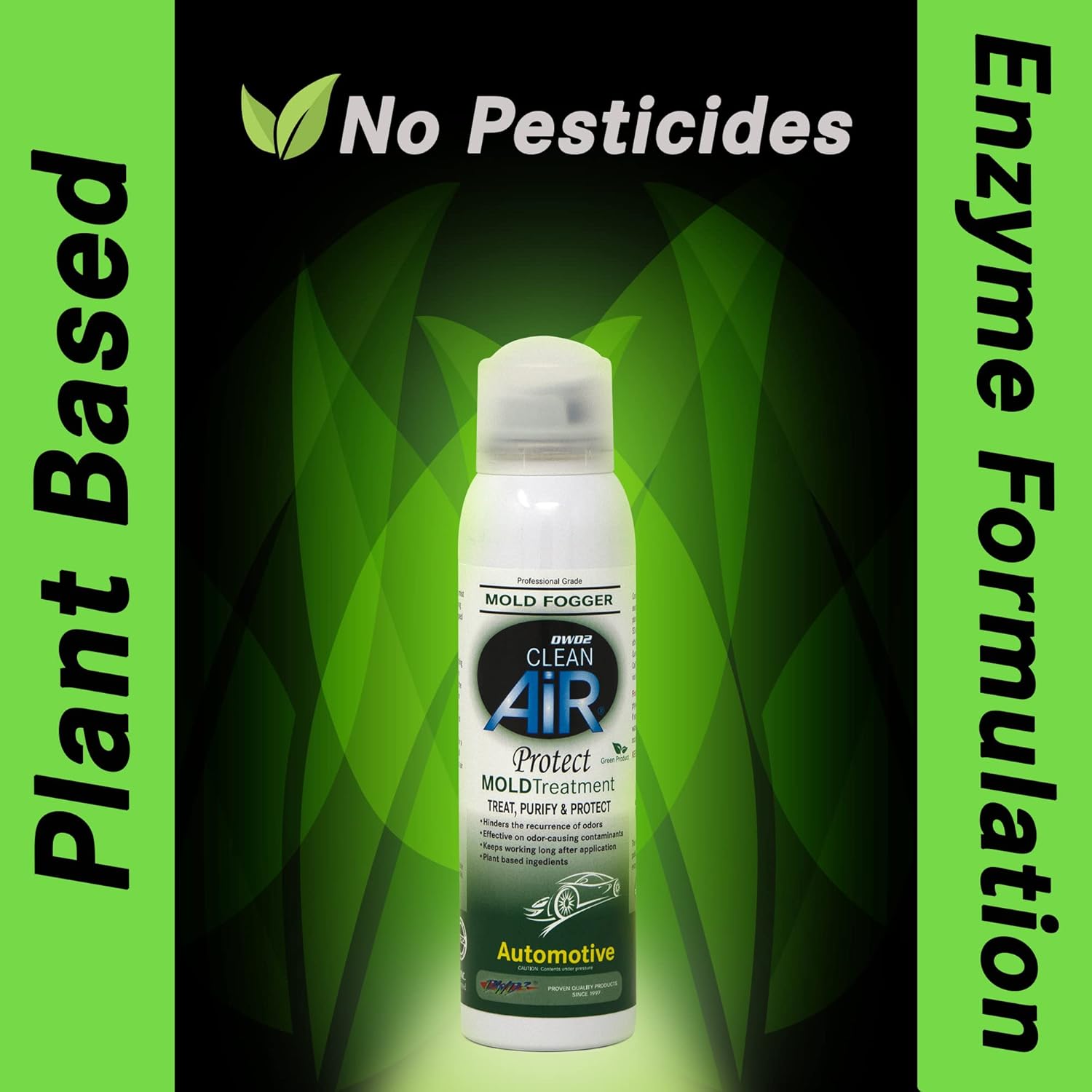 Protect™ Automotive Mold-Odor Treatment - Revitalize Your Car's Interior The Green Automotive Mold-Odor Treatment Solution. Say Goodbye to Unpleasant Odors (Spray & Fogger)