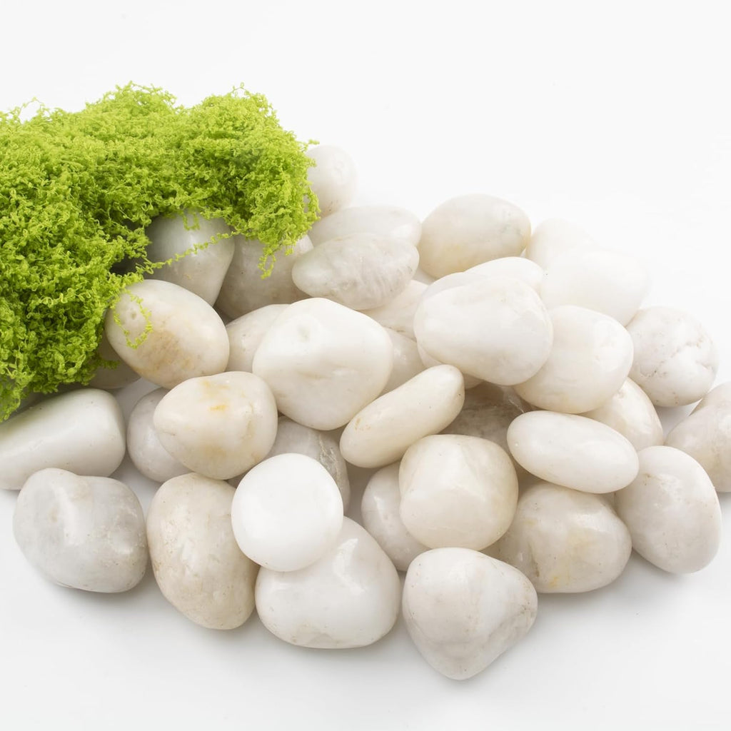 40lbs White River Rocks - 1-2Inch Natural White Rocks for Potted Plants, Decorative Rocks for Landscaping, and River Rocks for Aquariums (Weight : 40 LB, White)