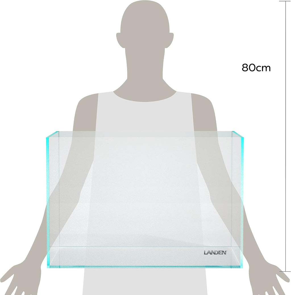 Landen 60P 23 Gallon Rimless Low Iron Aquarium Tank, W23.6×D15.7×H15.7 in(60x40x40cm) 8mm Thickness