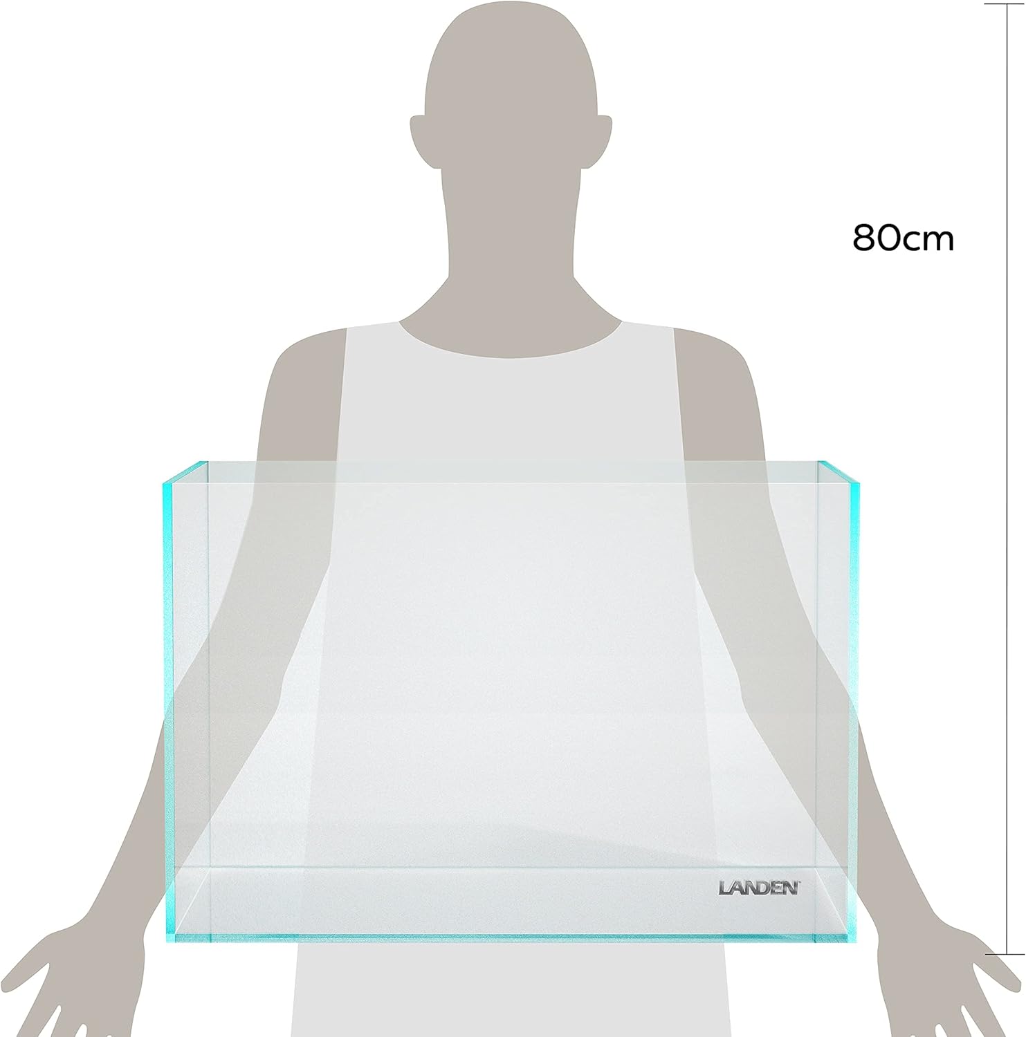 Landen 60P 23 Gallon Rimless Low Iron Aquarium Tank, W23.6×D15.7×H15.7 in(60x40x40cm) 8mm Thickness