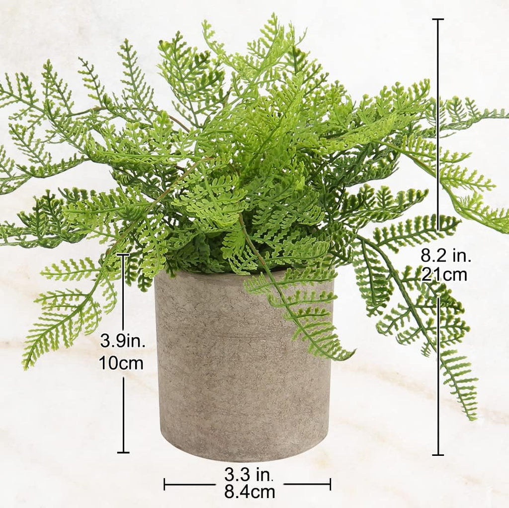 Hollyone Small Fake Plant Potted Plants Artificial Decor Silk Ferns Plant Faux Plants in Pots for Home Living Room Bedroom Desk Bathroom Window Shelf Farmhouse Decoration