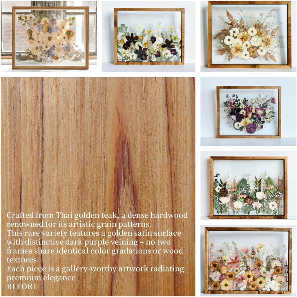 Floating Frame 16x20 Double Glass Floater Frames 20x24 Floating Picture Frame Cherry Wood 16x20 Shadow Box Frame Bouquet Frames For Wedding Memory