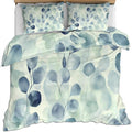 Floral Duvet Cover Twin Size, Rustic Leaves Bedding Set 2 Piece Kids and Adults Spring Summer Teal Botanical Comforter Cover with Zipper Ties & 1 Pillowcases