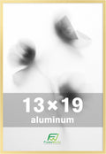 FrameWorks 13x19 Brushed Aluminum Poster Frames – Modern Brushed Metal Design w/Shatterproof Plexiglass, Perfect for Posters, Artwork, Paintings, Wall Displays – Home or Office Decor, Gold - 1 Pack