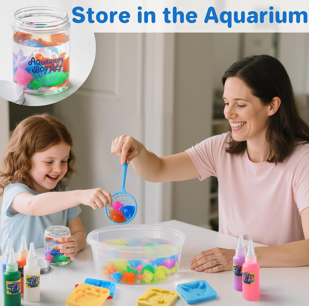 Magic Water Elf Toy Kit - Crafts Kit for Kids - Magic Gel Water Pets with Aquarium Bottle - Make Your Own Squishies Crafts Toys - Kids Christmas Birthday Gifts Party Favor for Girls Boys Ages 3+