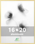 FrameWorks 16x20 Brushed Aluminum Poster Frames – Modern Brushed Metal Design w/Shatterproof Plexiglass, Perfect for Posters, Artwork, Paintings, Wall Displays – Home or Office Decor, Gold - 1 Pack