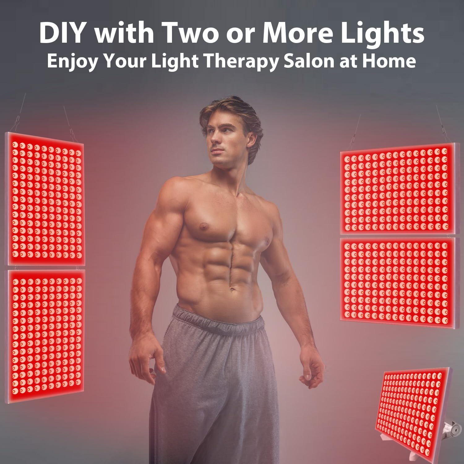 Red Light Therapy for Body and Face, Infrared Red Light Therapy Device with Stand, 660nm and 850nm LED RedLight Panel for Full Body Skin Rejuvenation at Home (2 Pack)