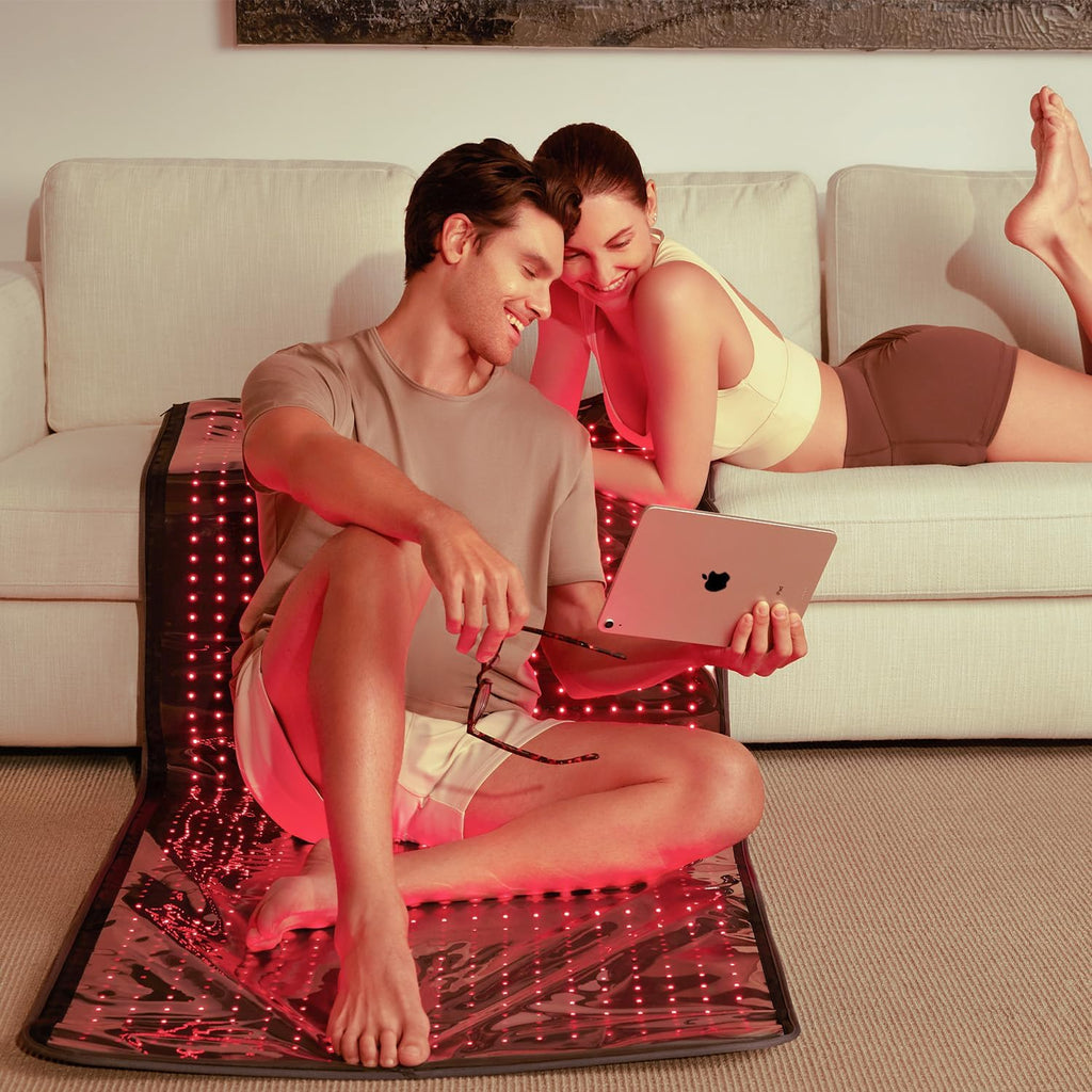 Red Light Therapy Mat for Whole Body - 1440 LEDs with 660nm & 850nm Spectrum, Near-Infrared Light Therapy Mat with Portable 71"x32" Design