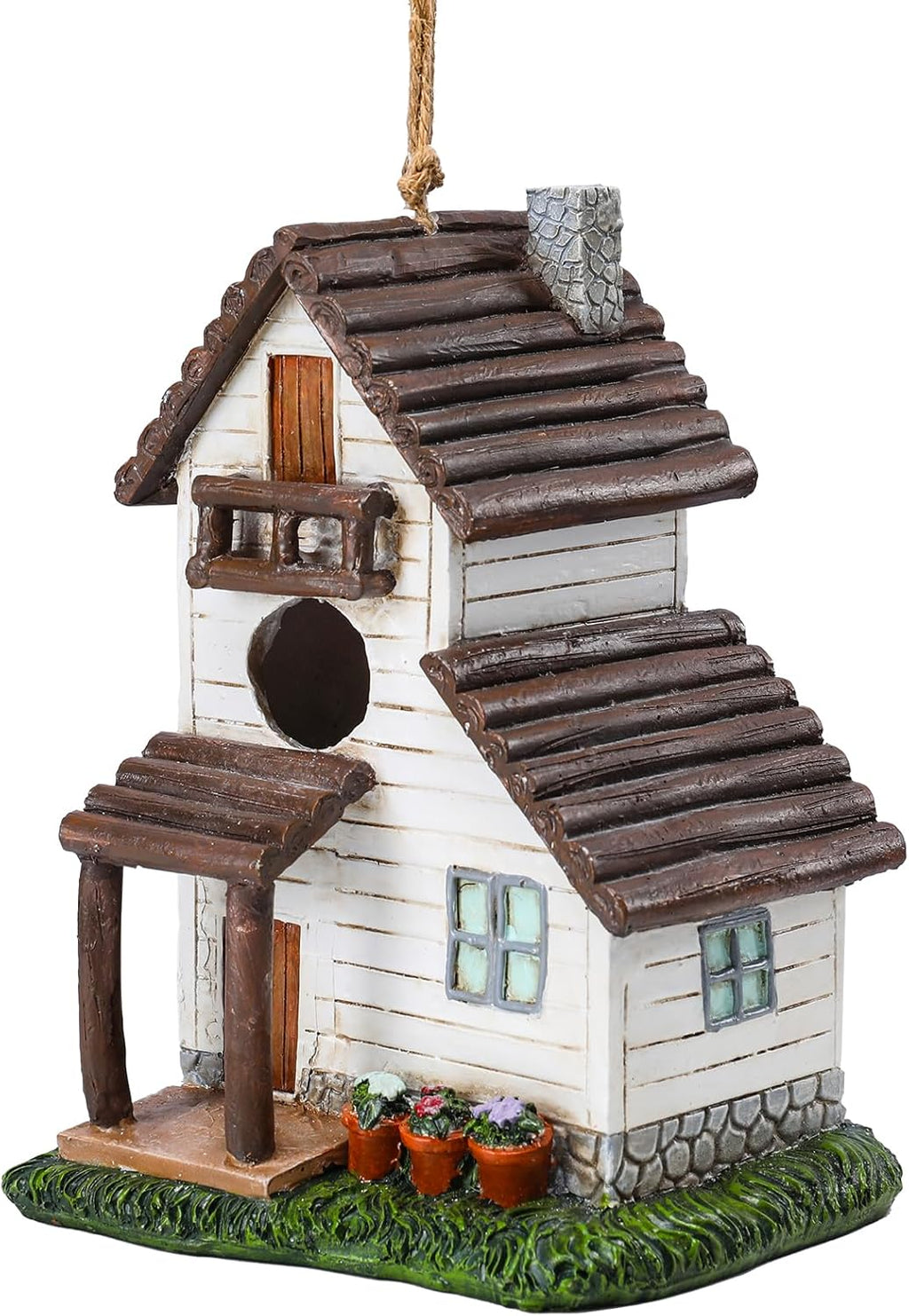 Yinns Resin Bird House for Outside, Small Birdhouses for Outdoors for Nesting, Decorative Home Bird Houses for Yard Garden Decor, Water Proof