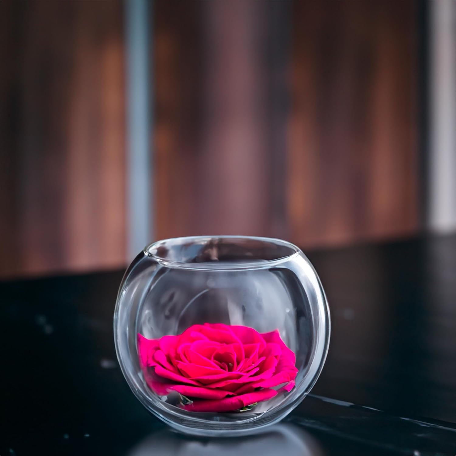WGVI 6 Pcs Clear Glass Tea Light Votive Candle Holders, Width 3", Height 2.5", Small Globe Bubble Bowl Round Vase, Tabletop Décor Container Terrarium