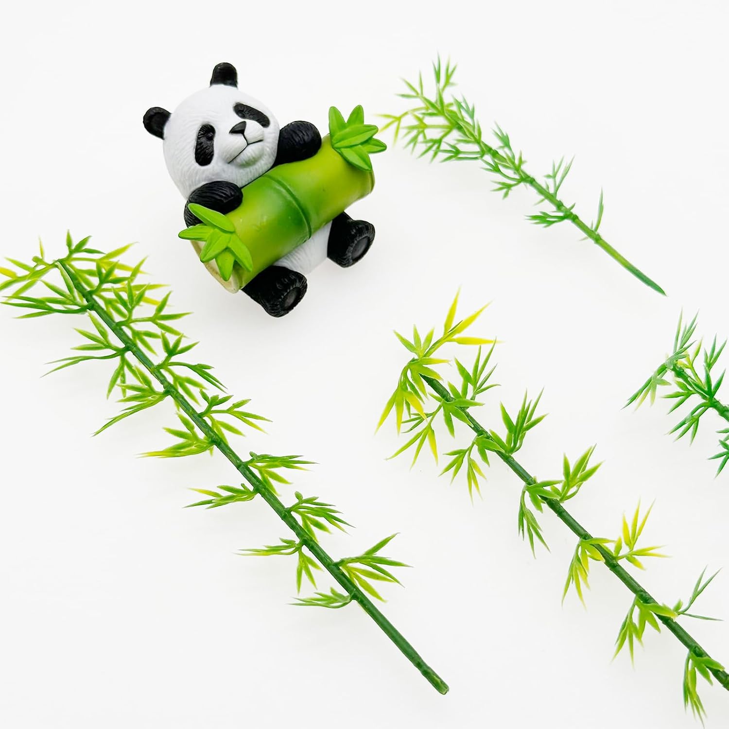 Woohome Miniature Bamboo Trees, Green Plastic Bamboo Trees for Home Miniature Landscape Landform Diorama Project (100PCS)