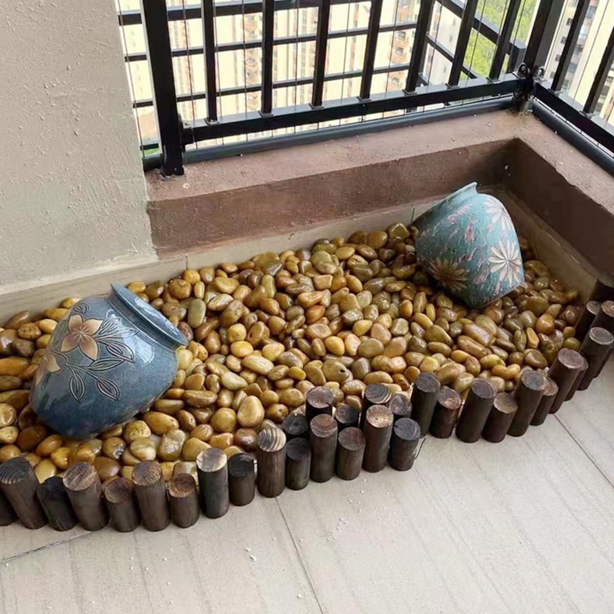 40lbs Yellow River Rocks for Landscaping, 1-2 Inch Natural Pebbles for Indoor Plants, High Polished Decorative Stones Garden Outdoor and Indoor DIY Vase Filler Fish Tank Aquariums