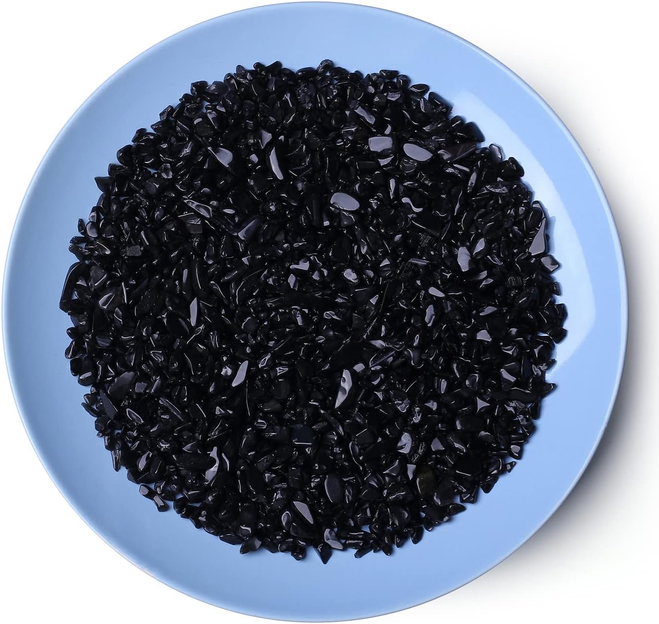 LAIDANLA Obsidian Crushed Stone Crystal Chips Bulk Natural Gemstones Healing Reiki Crystals Mini Quartz Vase Filler Aquarium Gravel 100g