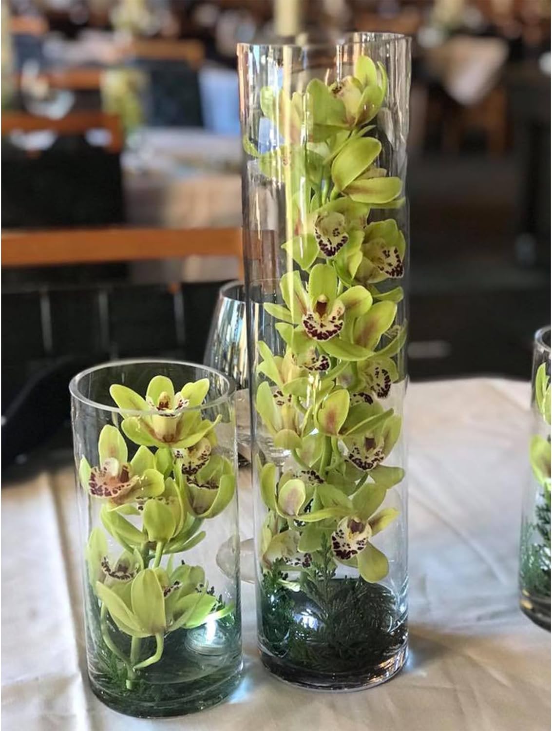 WGVI Quality Thick Weighted Tall Clear Cylinder Glass Vase, 3" W x 16" H, Flower Arrangement Candle Holder Floral Container Wedding Centerpieces Home Decor Bulk Wholesale, 12 Pieces