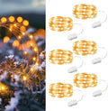 HXWEIYE 6 Pack Fairy Lights Battery Operated, 7ft 20LED Mini Firefly Starry Lights Mason Jar Lights for Indoor Outdoor Bottle Tree Party Wedding Halloween Thanksgiving(Warm White)