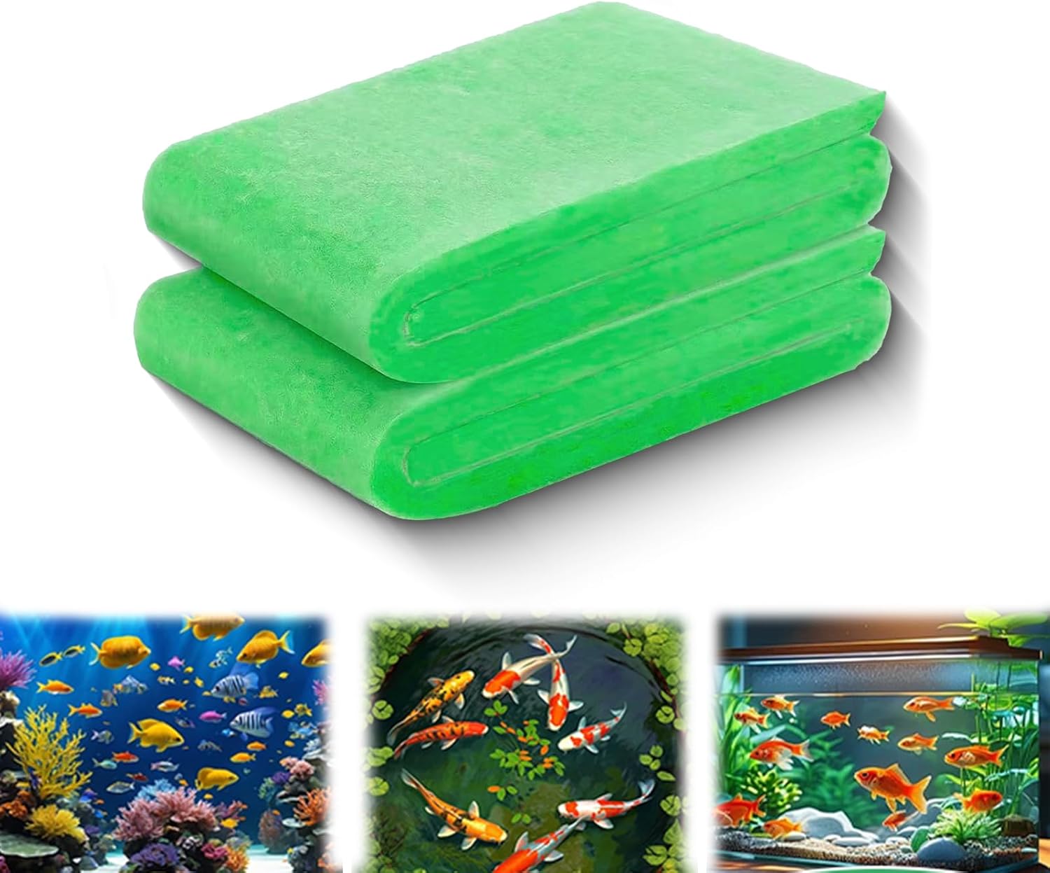 2PCS Aquarium Filter Floss for Fish Tank Filters (78.74'' × 11.8''), Aquarium Filter Pad, Filter Pads for Aquarium, Aquarium Filter Replacement Media, Suitable for Water Quality Filtration
