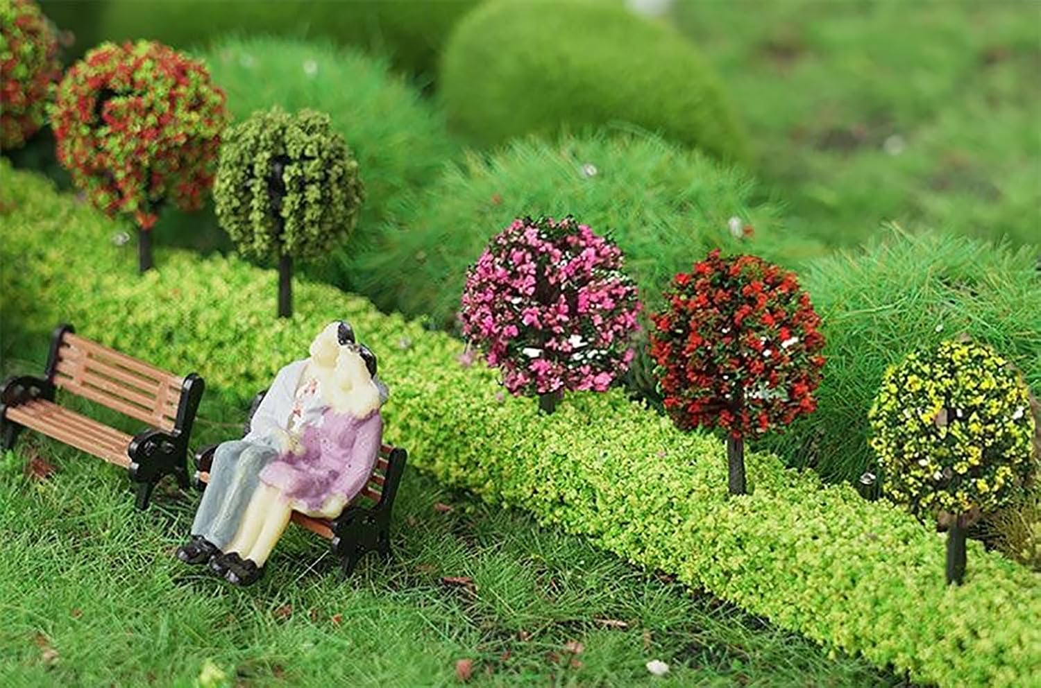90Pcs Model Trees, Miniature Plants Train Scenery Artificial Fake Trees Model Railroad Scenery, Diorama Supplies, DIY Scenery Landscape