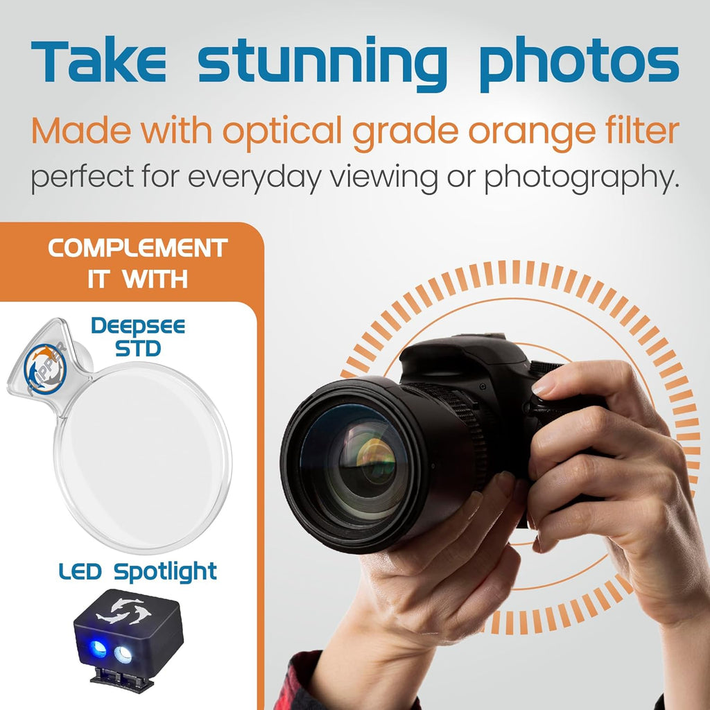 Flipper DeepSee Viewer Clear Orange Filter Attachment for Flipper DeepSee Viewer 4" Magnetic Aquarium Glass Magnifier for Coral Color Correction, Reef Photography and Aquarium Videography