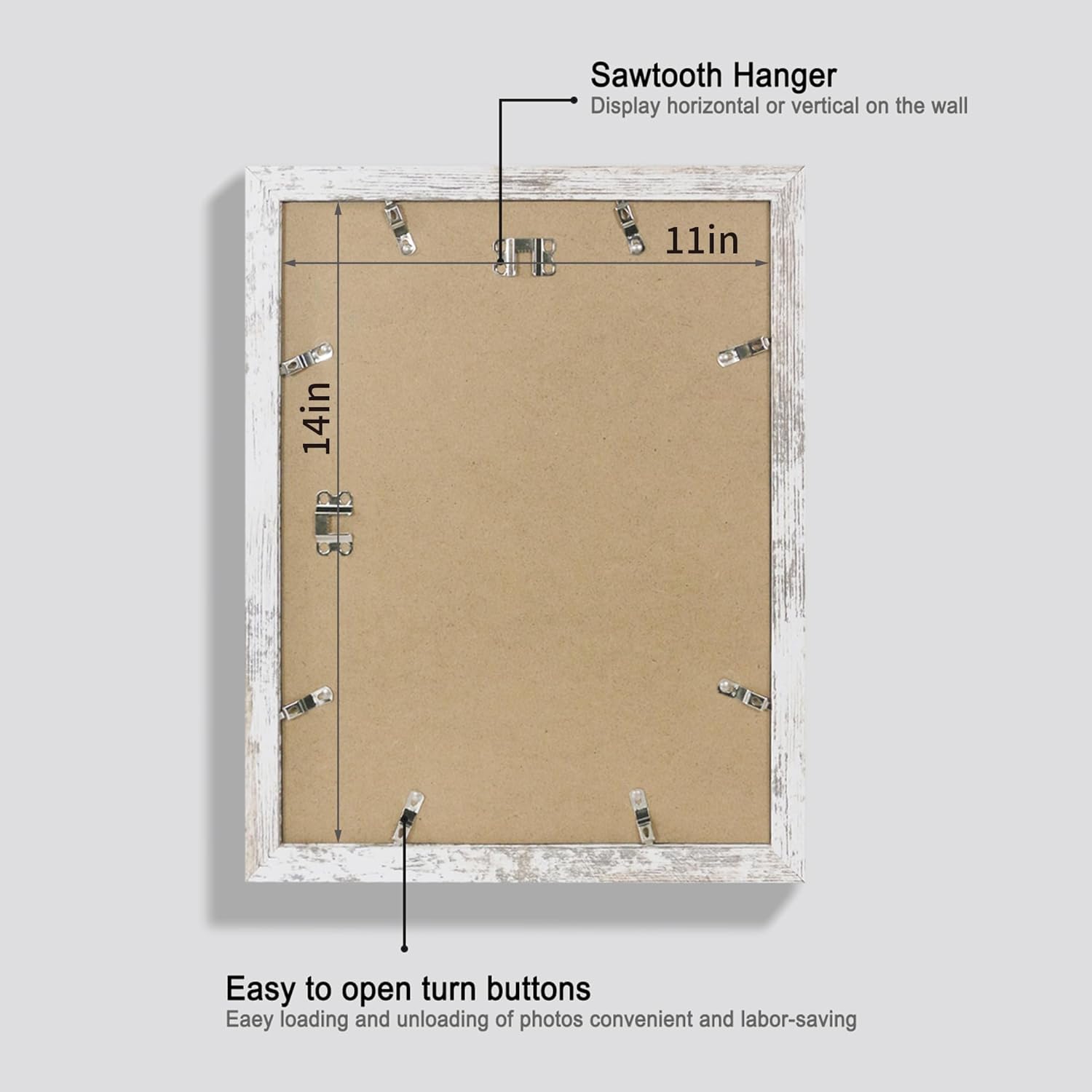 11x14 Picture Frame Set of 4, Made of Glass and Multicolour Wooden Frame, Display 8x10 Pictures with Mat or 11 x 14 Posters without Mat for Wall Mounting, Gallery Photo Frames