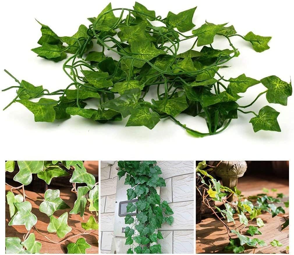 4 Pack 26.24 Feet Artificial Ivy Garland Greenery Garlands Hanging Plant Vine,Fake Ivy Leaves Fake Vines Artificial Ivy, Fake Foliage Flowers for Wedding Wall Decor, Party Room Decor,Green