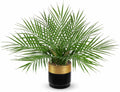 Briful Fake Plant 15.7’’ Artificial Palm Plant in Gold Black Pot Real Touch Faux Tropical Palm Tree Houseplant for Home Indoor Living Room Tabletop Balcony Decorations