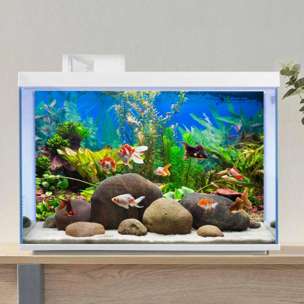 AWERT 30x18 inches Aquarium Background Aquatic Plant River Bed & Lake Fish Tank Background Vinyl