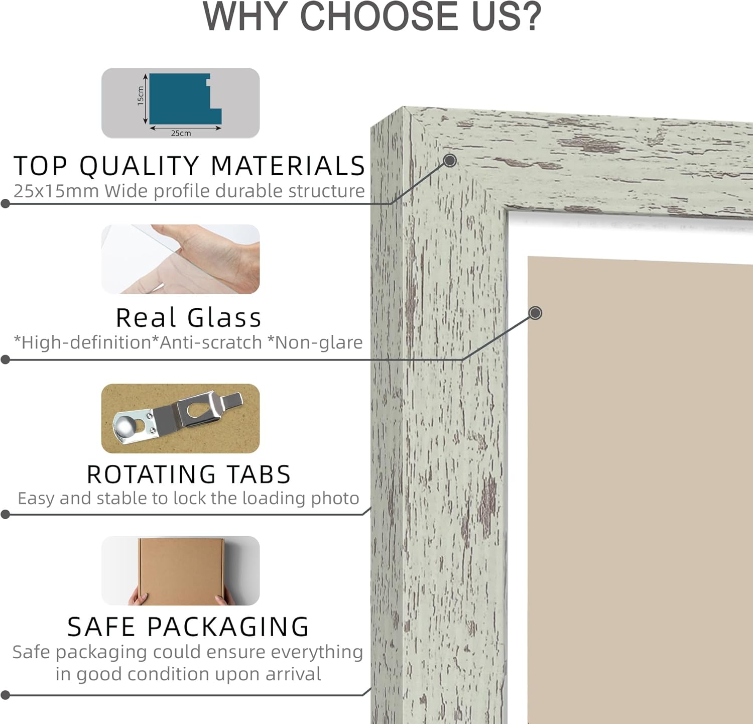 11x14 Picture Frame Set of 4, Made of Real Glass and Sage Green Wooden Frame, Display 8x10 Pictures with Mat or 11 x 14 Posters without Mat for Wall Mounting, Gallery Photo Frames