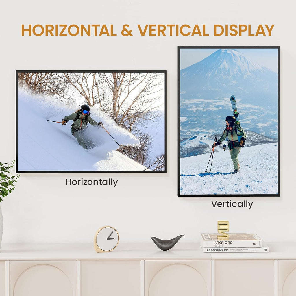 15x22 Aluminum Metal Picture Frame,Tempered Glass Black Photo Frame 15x22 for Family Photo,Posters,Art,Document to Wall Mount Horizontally or Vertically