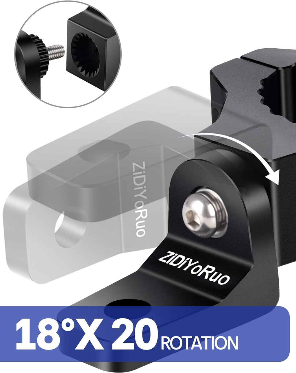 360 Light Mounts for UTV - 1.75"-2" Roll Bars, Aluminum Alloy Brackets Mounting Fog, Driving LED Lights for UTV/ATV/Jeep/Truck - 2pcs