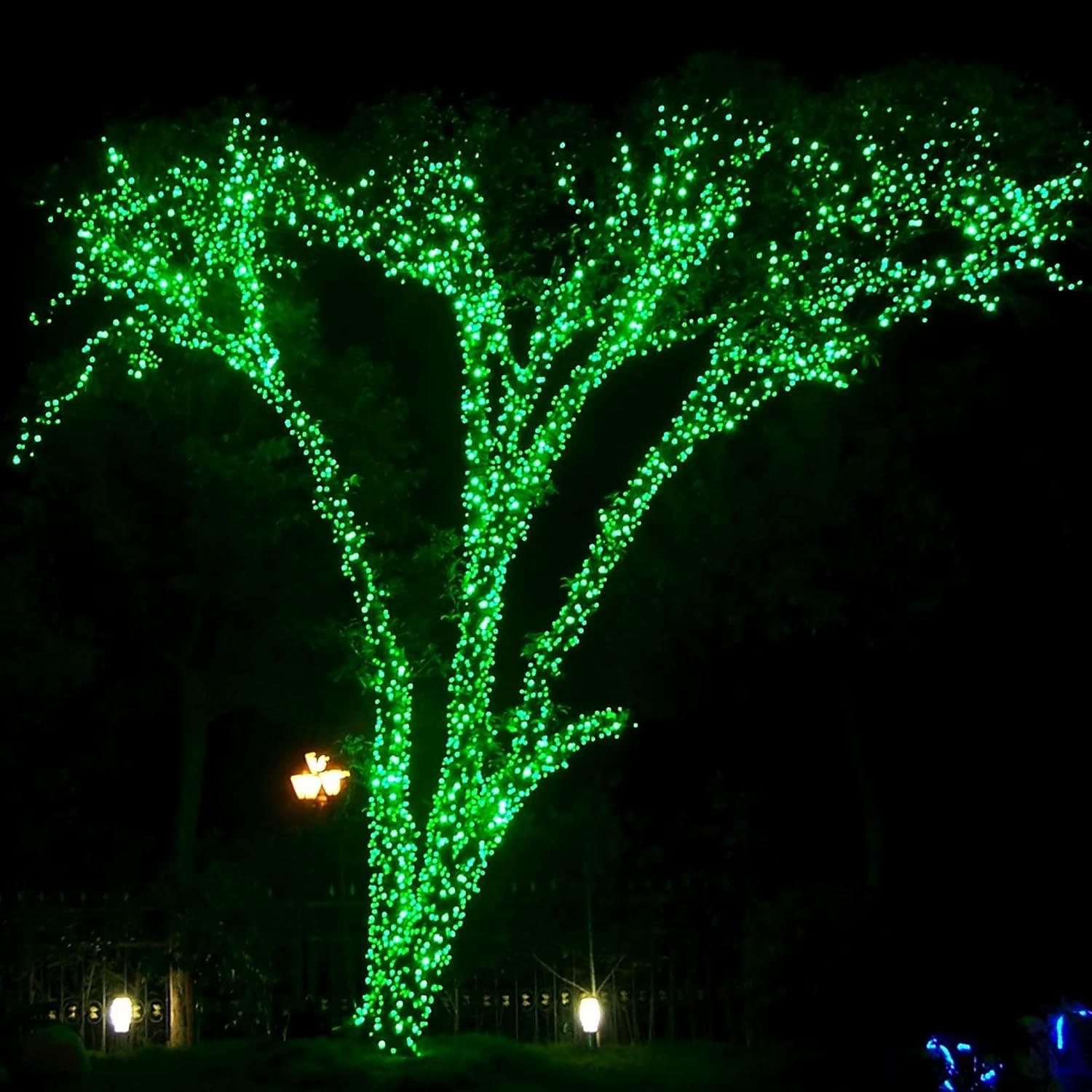 Dazzle Bright Green Christmas String Lights, 100 LED 33 FT Halloween Lights with 8 Modes, Waterproof Christmas Decorations for Indoor Outdoor Holiday Party Home Tree Decor