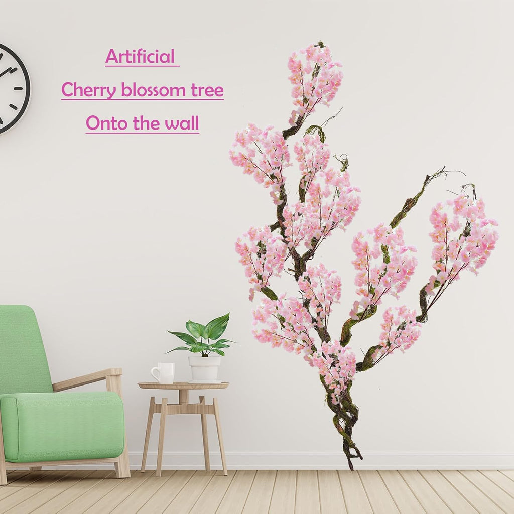 70.9inch Fake Long Craft Tree Vines Artificial Tree Branches Trunk Ivy Foliage Floral Leaf Garland Plants Wistera Twigs for Wall Hanging Outdoor Room Front Door Home Halloween Decoration